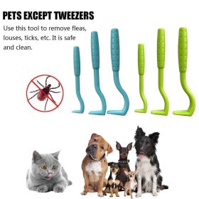 3pcs Flea Remover Hook Tick Remover Tweezer Tick Pull Pet Cat Dog Accessaries Tick Tool Pet Mites Flea Extractor Pet Supplies (Color: Green)